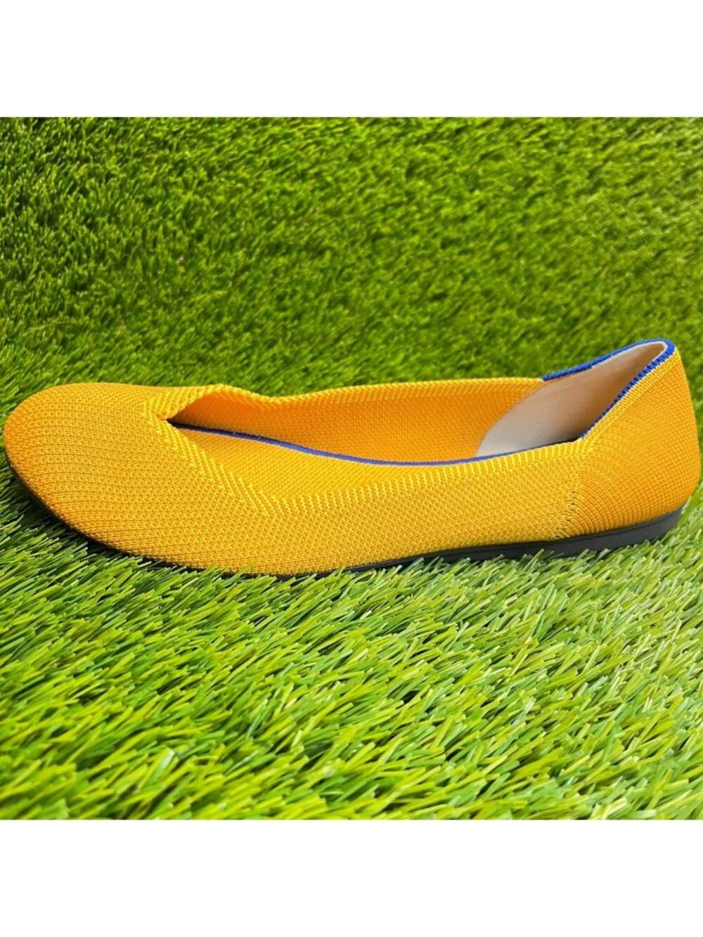 Rothy's The Flat Womens Size 8 Yellow Casual Classic Slip On Ballet Flats Shoes